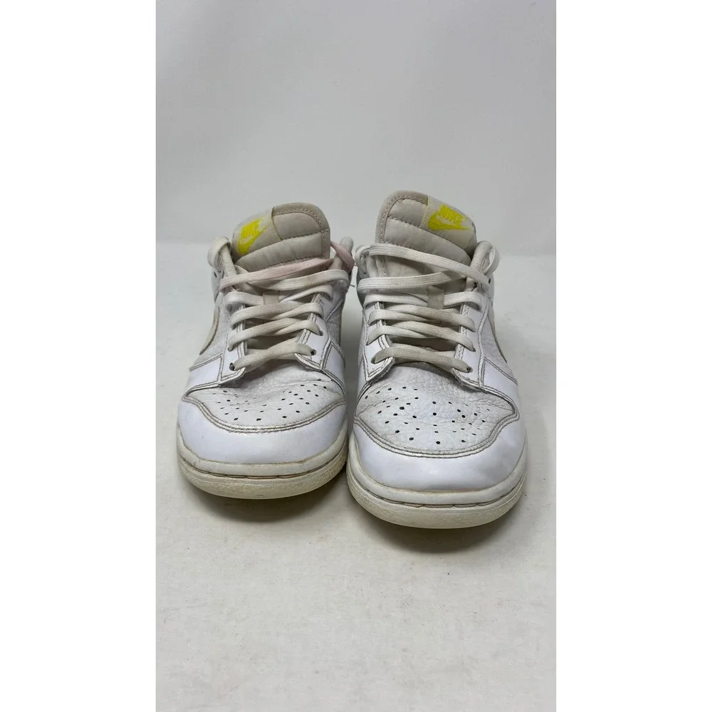 Nike Dunk Low White Pale Yellow Heart FD0803-100 Girls US 5.5Y Sneakers